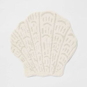 Threshold - 24"x24" Seashell Shaped Coastal Non-Skid Bath Rug  Cream
